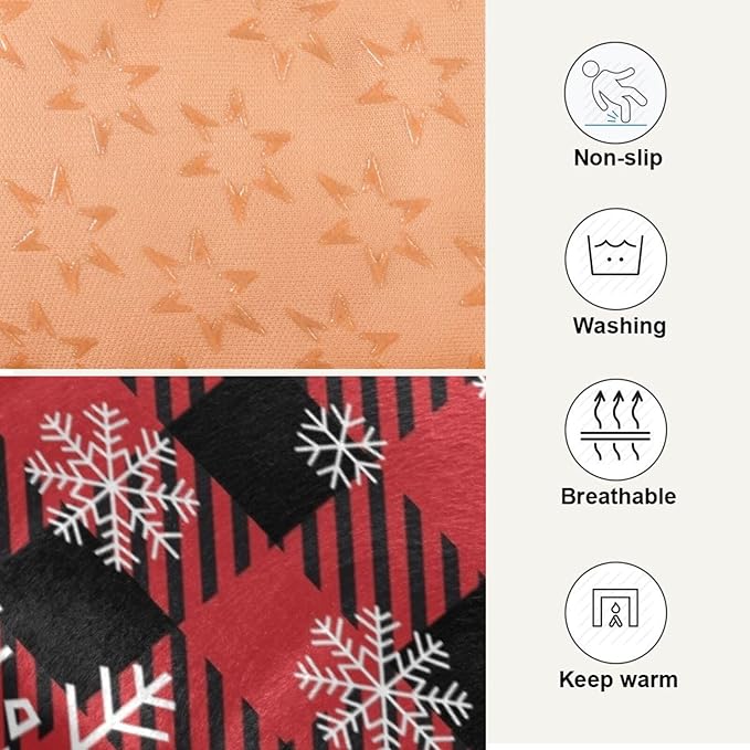 Pet Bed Red and Black Buffalo Plaid Snowflake Christmas Dog Bed Mat Absorbing Non Slip Pad Pet Sleeping Mat for Small, Medium, and Large Dogs Puppy Cat 36 in x 24 in
