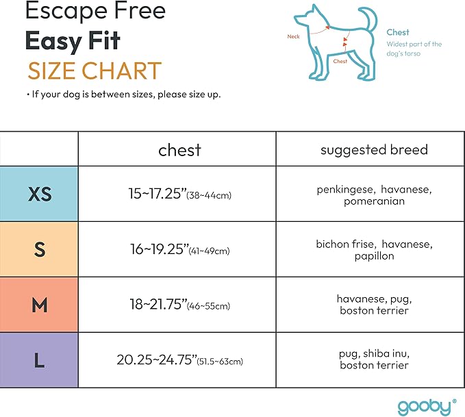 Gooby - Escape Free Easy Fit Harness, Small Dog Step-in Harness for Dogs that Like to Escape Their Harness, Turquoise, Medium