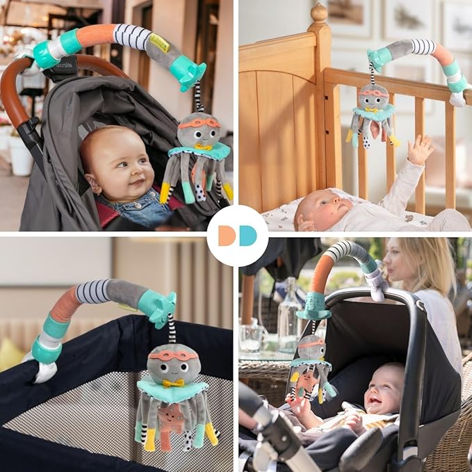 DINGLE DANGLE - Travel Mobile - Lightweight, Portable Baby Mobile - Keeping Baby Happy at Home or on the Go! Newborn Essentials Must Haves - Great Baby Registry or Shower Gift - Featured on Shark Tank