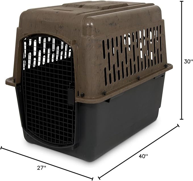Petmate Ruffmaxx Camouflage Dog Kennel Pet Carrier & Crate 40" (70-90 Lb), Outdoor and Indoor for Large, Medium, and Small Dogs - Made from Recycled Material w/ 360-Degree Ventilation, Made in USA