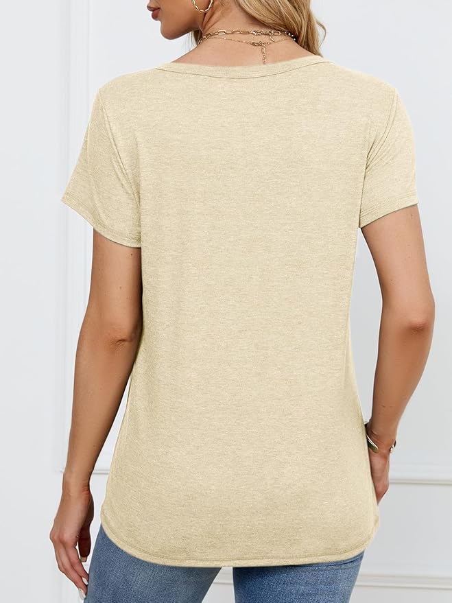 Soft Short Sleeve Shirts for Women, Crew Neck T Shirts for Women Loose Fitting Lightweight Top Basic Tee Shirt