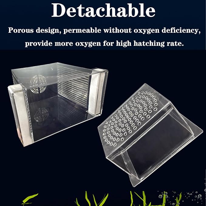 WEAVERBIRD Aquarium Fish Breeder Box, Acrylic Fish Isolation Breeding Box, Square Hatchery Box Hatching Incubator Box for Baby Fish Shrimp Clownfish Guppy