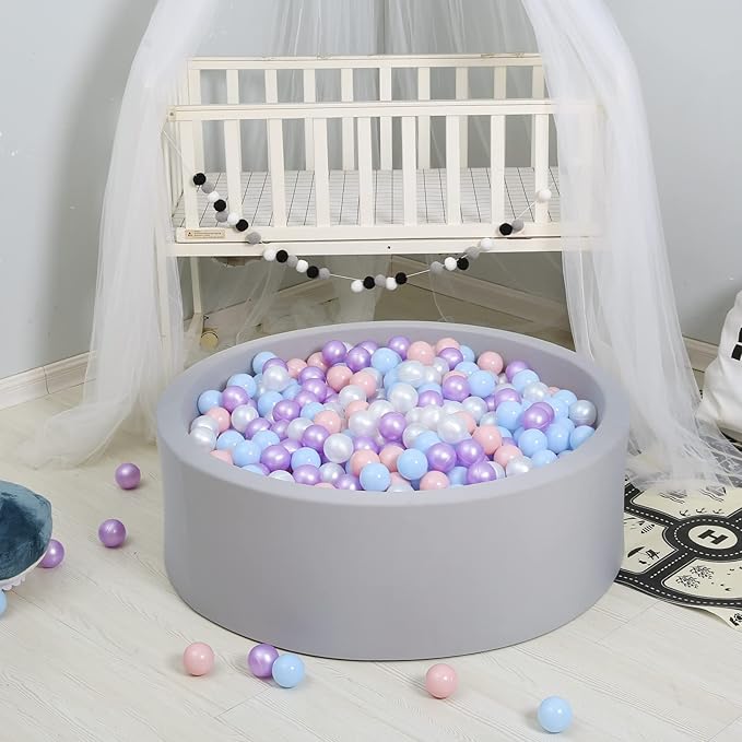 GOGOSO Ball Pits Balls for Toddlers Pack of 50 100 200 Plastics Shape Ball Non-Phthalate Non-BPA Non-Toxic 2.2-Inch Crush Proof Play Balls