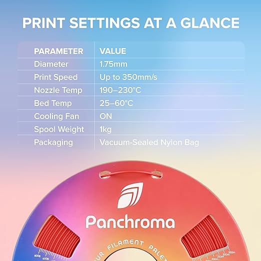 Panchroma PLA Polymaker Teal 3D Printer Filament, 1.75mm, 1kg Spool, Easy to Print, High Speed Printing, Tangle Free, AMS Compatible, Perfect for Toys, Decor, Miniatures, Models & Cosplay