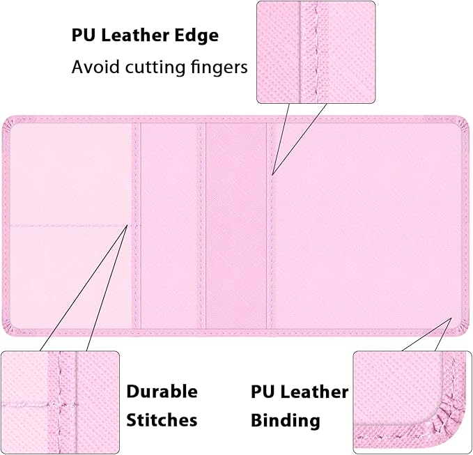 Car Insurance and Registration Holder, 5.5 x 5 Inch PU Leather Vehicle Glove Box Organizer Wallet Case for Insurance Card, Driver License, Paperwork - Pink