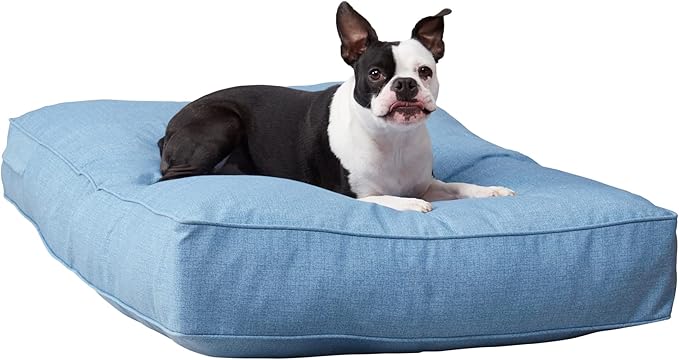 Charlie Rectangle Indoor/Outdoor Pillow Style Dog Bed, Denim, Medium (30" x 42")