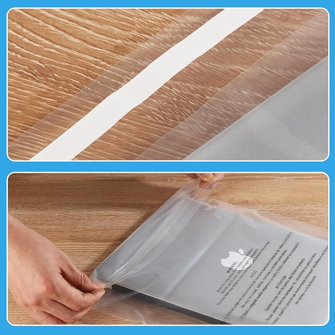 iMailer - 200 Pcs - 12" x 15" Poly Bags with Suffocation Warning Self Seal- Clear Shipping Bags 1.6 Mil for Clothing, Shirts, Packaging - Permanent Adhesive