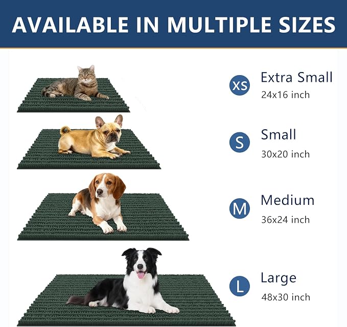 Smiry Dog Door Mat for Muddy Paws 36x24, Absorbent Dirt Trapper, Non-Slip