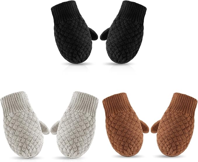 Baby Knit Mittens Toddler Boys Girls Gloves Winter Infant Newborn No Scratch Mitten 0-3 Years