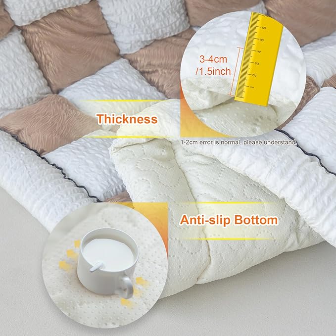 Dog Couch Cover for Washable, Non-Slip Plaid Square Sofa Cushion Protector, Soft, and Multi-Functional Pet Friendly Sofa Cover for Cats Dogs (27.6x70.9 inch,DarkCoffee)