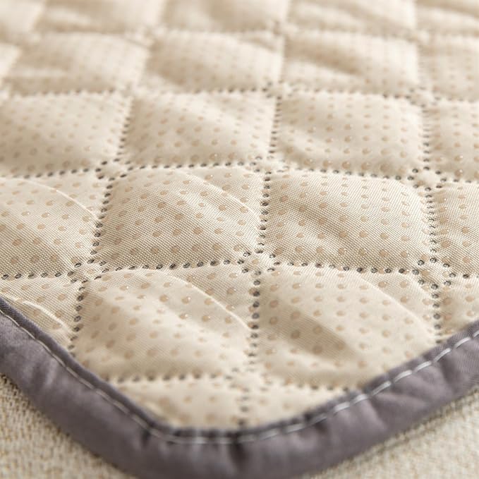 GIBZ Water Resistant Dog Bed Blanket Cover Large Anti Slip Pet Furniture Protector Washable Cat Quilted Mat for Couch, Grey, 75x180cm