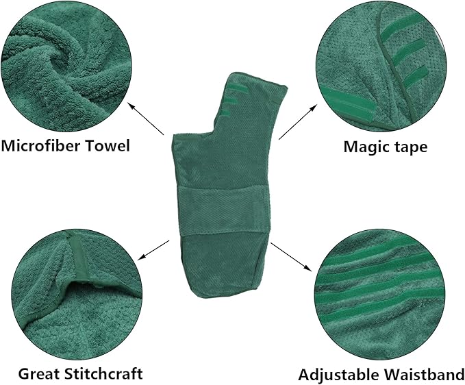 Geyecete Pineapple Grid Fast Drying Super Absorbent Dog Cat Bath Robe Towel - Green - XXL