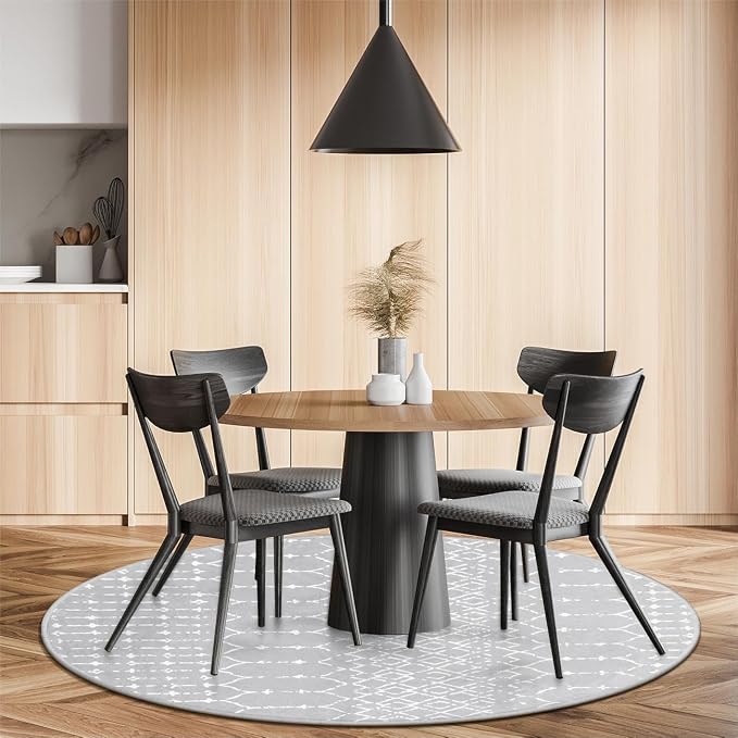 Lahome Moroccan Round Rugs 6Ft Washable Circle Area Rug
