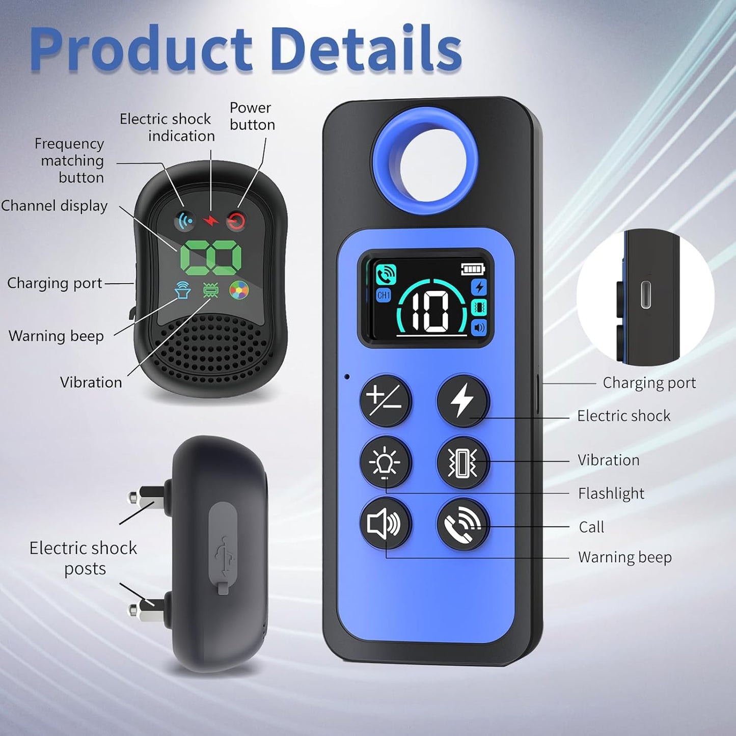 Dog Shock Collar/Medium/Small Dogs | Rechargeable Anti-Barking Training Collar,4900FT Dog Training Collar with Remote， IP67 Waterproof/4 Training Modes Adjustable Sensitivity Beep Vibration