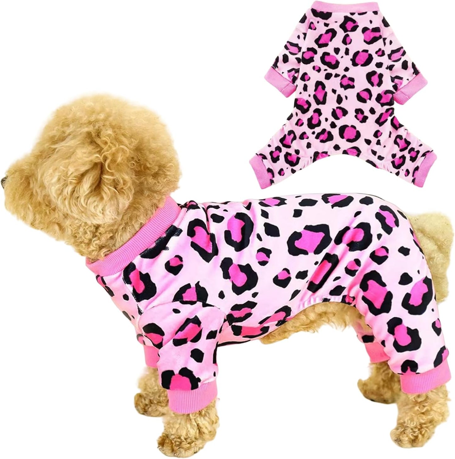 Vet-Approved Dog Pajamas Onesie for Small Medium Dog Pjs - Lightweight Soft Stretchy Puppy Clothes - Certified Hypoallergenic Comfort Anxiety-Reducing (Pink,Medium)