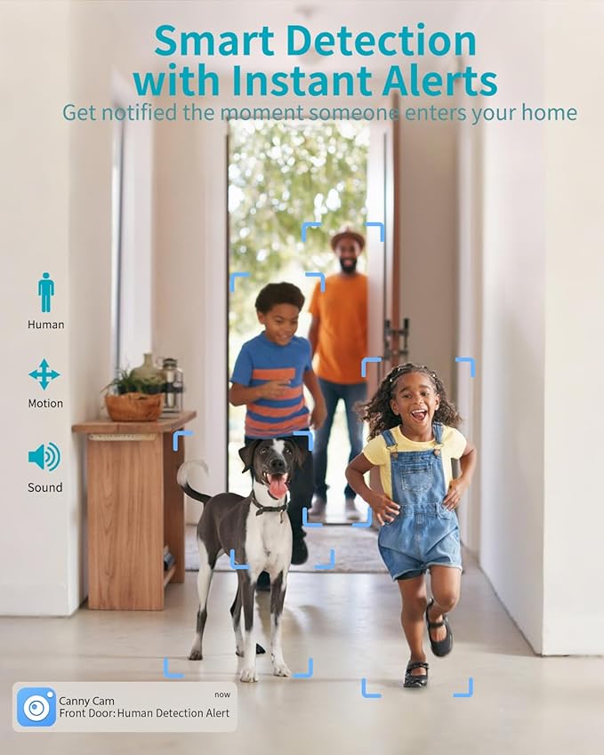 VIMTAG 4MP Pan/Tilt Indoor Camera for Pet/Dog/Cat/Baby/Nanny, Security Camera for Home/Room with Phone App, 5G/2.4G WiFi, Night Vision, 2-Way Audio, Motion Tracking, AI Detection Alarm, Works w/Alexa