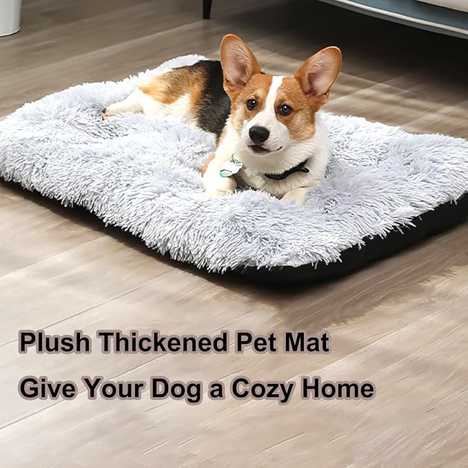 Dog Crate Mat, Dog Bed for Large Dogs, Comfy Fluffy Kennel Pad Anti-Slip for Dog beds & Furniture, Quilted Dog Bed for Pets for Medium/Small Dogs Cats (Color : Coffee, Size : 20x14.9)