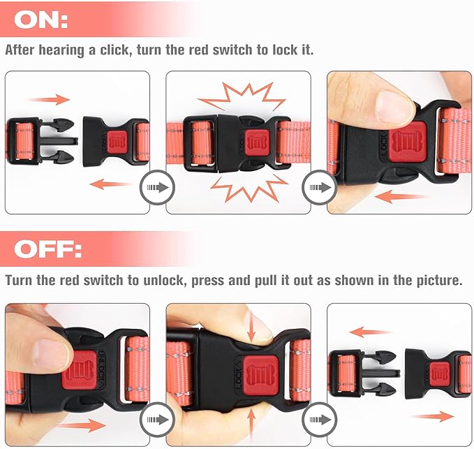 Joytale Martingale Collar for Dogs, Reflective Heavy Duty for Safety, Quick Release Buckle, Adjustable Nylon Collars for Small Dogs Walking Training, Neon Pink, S