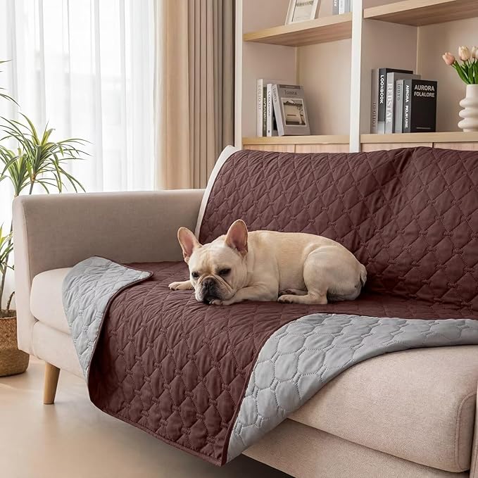 Waterproof Dog Bed Cover Pet Blanket Sofa Pet Bed Mat,Leak Proof Washable Incontinence Mattress Protectors,Suitable for People Who Cannot Take Care of Themselves,52x82 Inch Coffee