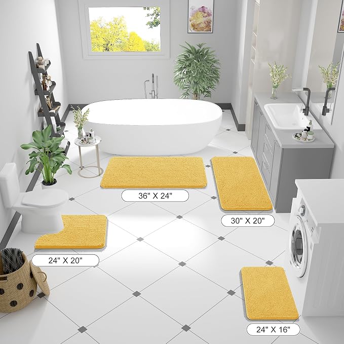 OLANLY Bathroom Runner Rugs 44x24, Extra Soft Absorbent Chenille Bath Rugs