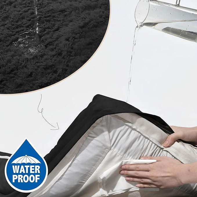 Comfort Expression Orthopedic Dog Bed for Extra Large Dogs 45x35 Inch, Waterproof Supportive Egg Crate Foam XL Pet Bed with Removable Bolsters, Dog Couch with Washable Cover & Non-Slip Bottom, Black