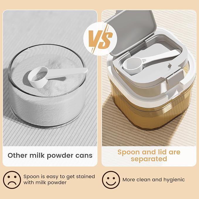 Formula Container to go-1300ml Travel Dispenser BPA Free Airtight Container with Spoon and Layered Storage