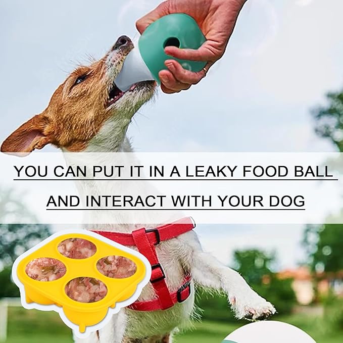 YeeBeny Dog Treat Molds for Freezer - Yellow Snack Tray for Small Dogs, Freeze Refill Treats, Easy to Clean Silicone Mold