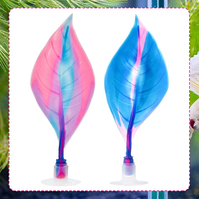 WILLBOND 2 Pcs Blue Pink Silicone Betta Fish Bed Leaf Hammock Betta Fish Tank Accessories Decorations for Aquarium Ornaments, Practical Resting Spot, No Bpa, Comfortable and Safe
