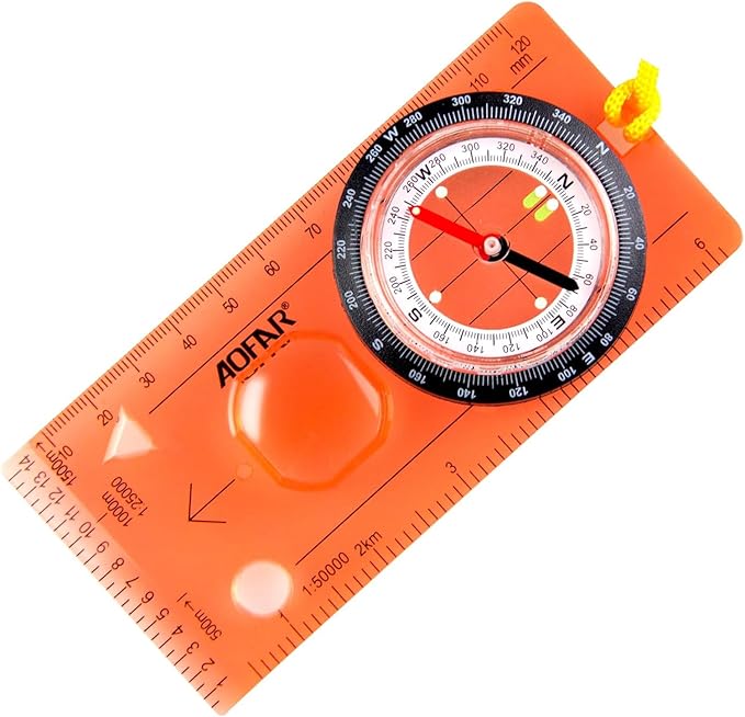 AOFAR Orienteering Compass for Kids, Lightweight and Portable, Survival Compass for Navigation, Backpacking, Camping, Hiking, and Hunting