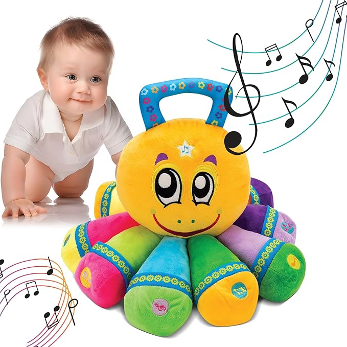 Bundaloo Musical Octopus Plush Toy - Plays Fun Songs and 8 Musical Key Notes | for Children & Toddlers (Octopus)
