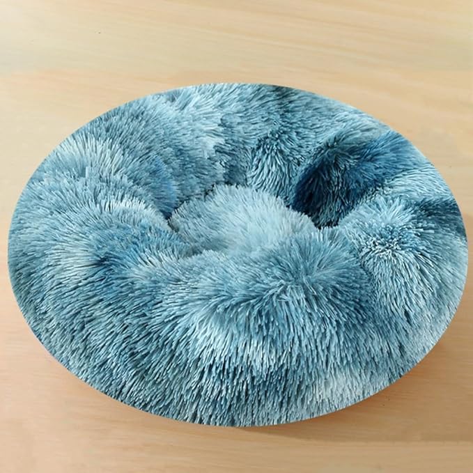Donut Dog Bed Cat Bed, 20 Inch Round Fluffy Dog Beds for Small Dogs and Cats, Anti-Anxiety Donut Dog Cuddler Bed, Washable Pet Bed for Medium Dogs and Cats