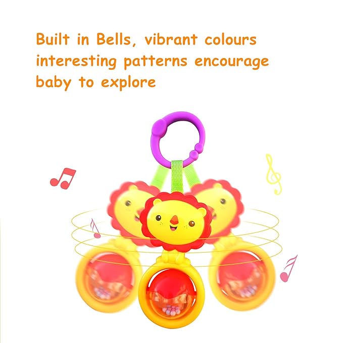 Baby Toys, Cartoon Animal Hanging Rattle Toys, Handbells Baby Rattles, Baby Bed Crib Car Seat Travel Stroller Toys for Infant, Best Birthday Gift for Newborn, 4 Pack