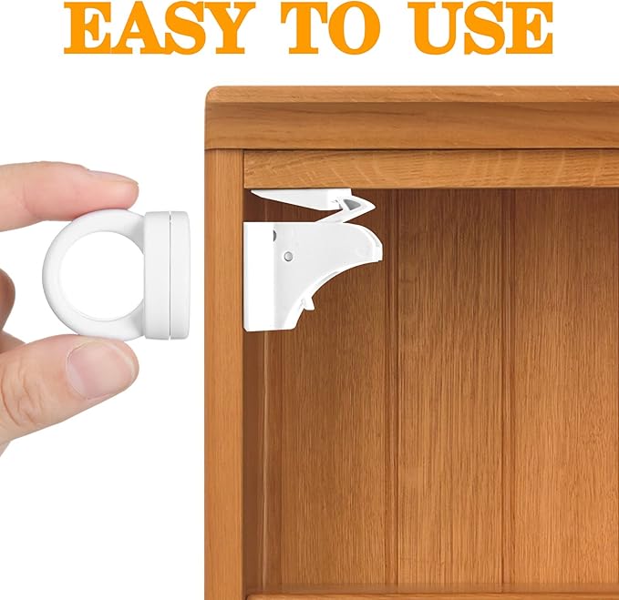 Kingdder 4 Sets Magnetic Cabinet Locks Keys Baby Proofing Child Safety Magnet Drawer Replacement Keys Universal Magnetic Key for Drawers and Cabinets (Locks Not Included)