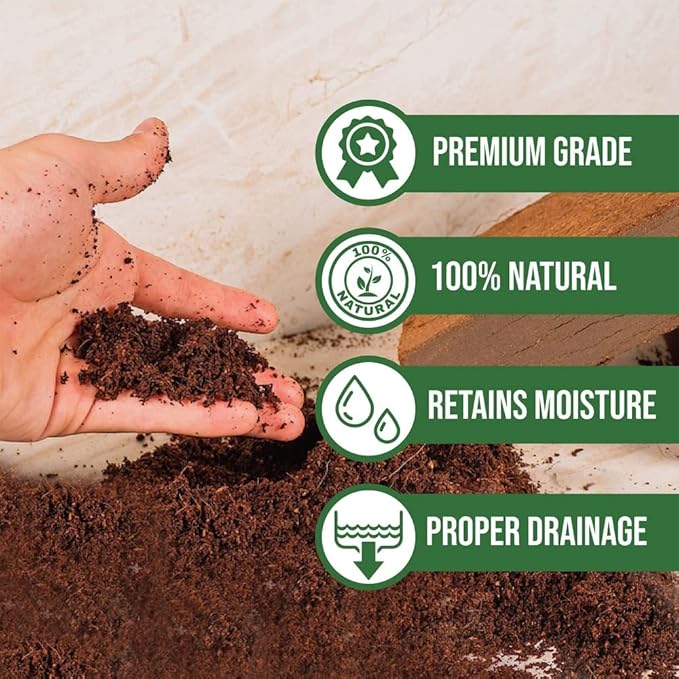 Coco Coir Husk Chips 1-Pack – 2.4 Cu. Ft. Compressed Coconut Coir Bricks, 10 lb. Natural Substrate for Indoor & Outdoor Use, Orchid Bark Alternative, Orchid Potting Mix, Indoor Plant Soil