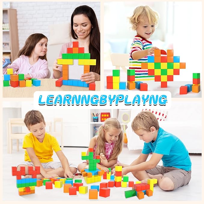 Magnetic Blocks,1.41 inch Large Building Blocks for Kids Ages 3-5 4-8 Sensory Magnetic Cubs for Kids 1-3 Preschool Educational Gifts Toys for Toddlers 3 4 5 6 7 8 Year Old Boys Girls 28PCS