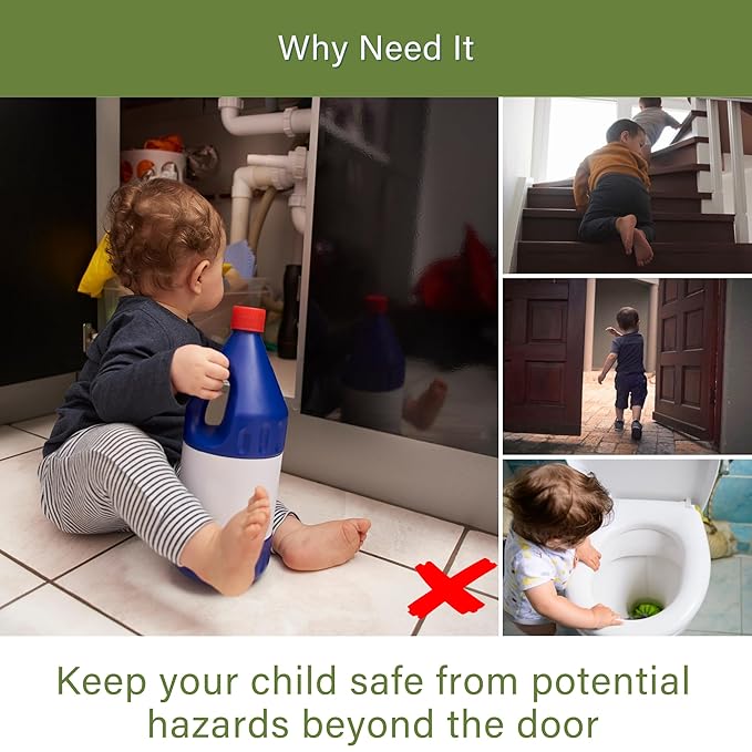 Child Proof Door Knob Covers, Door Knob Safety Cover for Kids, Baby Proof Safety Locks for Doors, 4 Pack/White