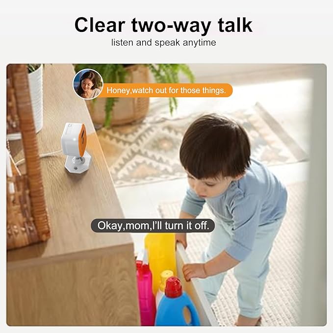 2Pcs 1080P WiFi Security Cameras, Baby Monitor Indoor Security Camera, Cat&Dog Camera with Motion Detection Indoor Camera, Full Color Night Vision,Two-Way Voice and Siren, Cloud Storage