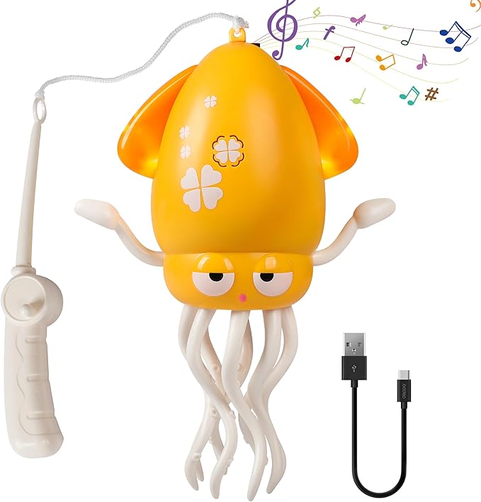 Magic Dancing Octopus Toys, Musical LED Toy, 3 Colors Available (Yellow)