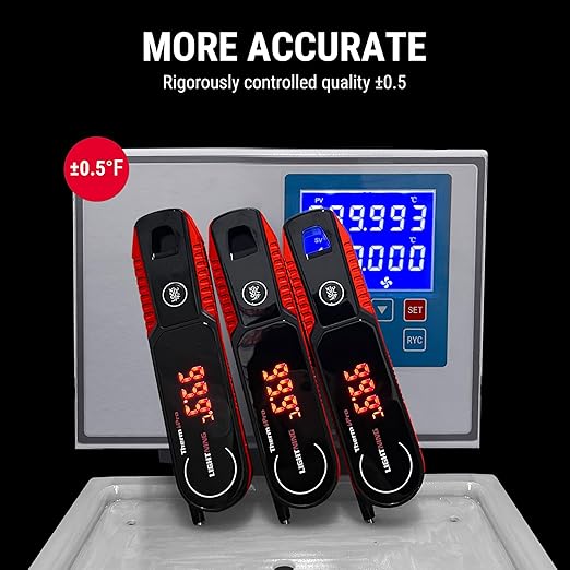 ThermoPro Lightning 1-Second Instant Read Meat Thermometer, Kitchen Food Thermometer with Auto Wake/Sleep/180° Rotating Display, Waterproof Cooking Thermometer for Oil Deep Fry Smoker BBQ Grill