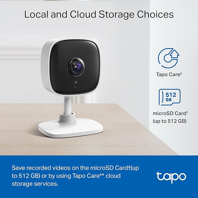 Tapo 1080P Indoor Wired Security Camera - Works as a Baby & Pet Monitor, Motion Detection, 2-Way Audio, Siren, Night Vision, Subscription-Free Local or Optional Cloud, Works with Alexa, C100(4-Pack)