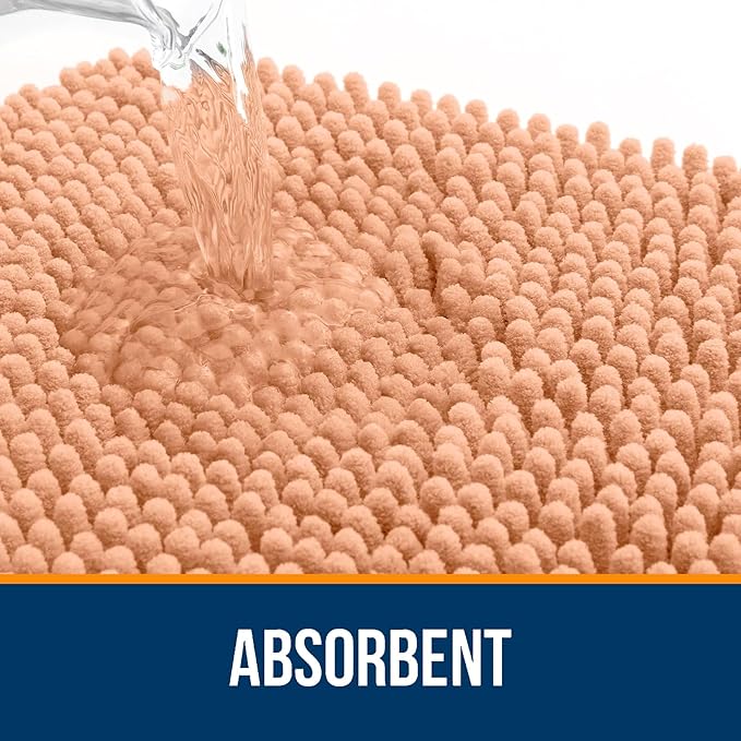 OLANLY Large Bathroom Rugs 40x32, Extra Soft Absorbent Chenille Bath Rugs