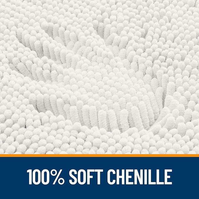 OLANLY Large Bathroom Rugs 50x30, Extra Soft Absorbent Chenille Bath Rugs