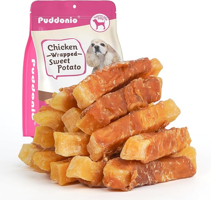 Dog Treats, Chicken Wrapped Sweet Potato, Soft Rawhide-Free Chews for Puppies & Small Dogs, 25 oz