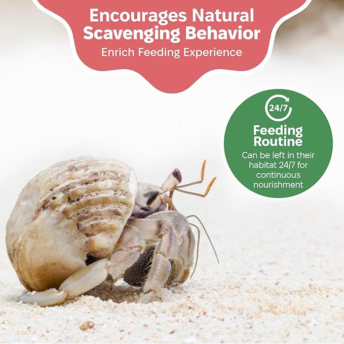 Hermit Crab Greensand Supplement – Calcium and Trace Mineral Molting Support – Non-GMO, Auto Feeder Friendly, Inert Powder Formula – Natural, USA-Sourced Nutrients – Compatible with All Crabitats