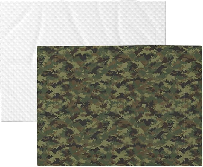 Reversible Plush Dot Pet Blanket for Dogs and Cats, Camo Camouflage Hunting Green, Ultra Soft Two Sided Design with Warm Fuzzy Side and Smooth Side for Comfort