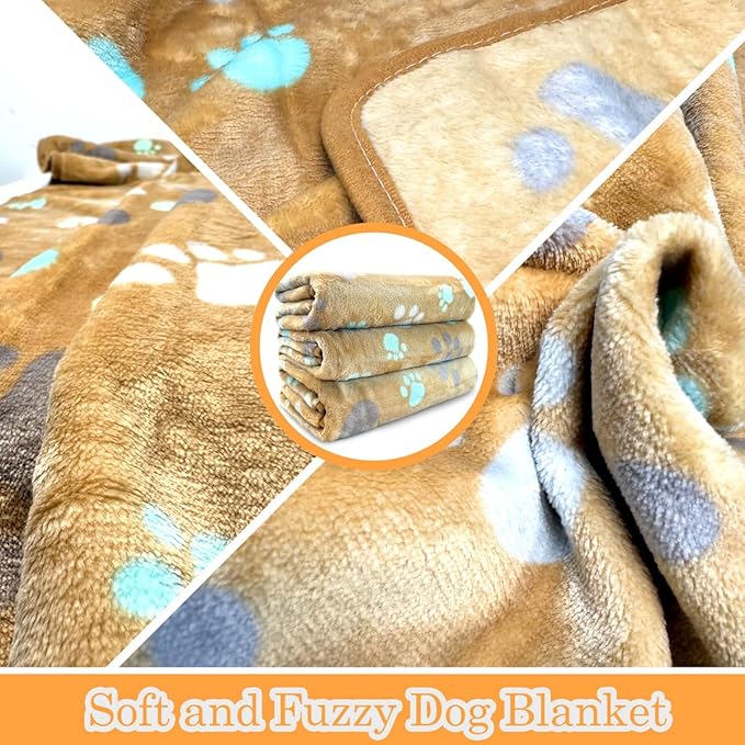 Dog Blankets for Medium Large Dogs Washable, 3 Pack Pet Blanket Washable 41" x 31", Fuzzy Soft Puppy Throw Cover for Kennel Crate Bed