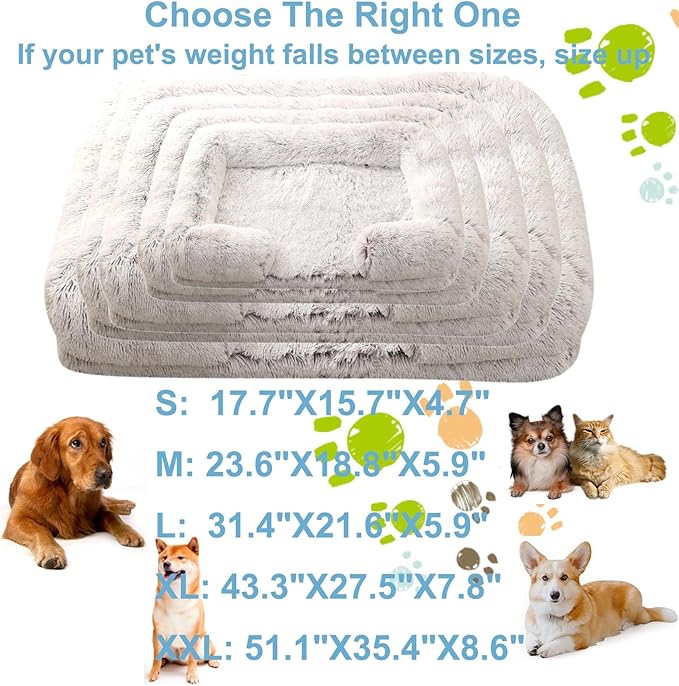 Dog Beds Large Sized dog Orthopedic, Sofa Dog Bed with Waterproof Lining and Nonskid Bottom, Rectangle Washable Dog Bed for Medium Small Dogs and Cats Comfortable ( Color : Brown , Size : 31 x 21" )