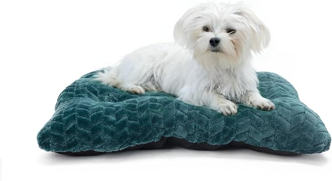 Washable Dog Crate Pad for Small Dogs, Anti-Slip Puppy Kennel Dog Bed for Crate,Flat Soft Fleece Sage Green Pet Mat 24" x 18"