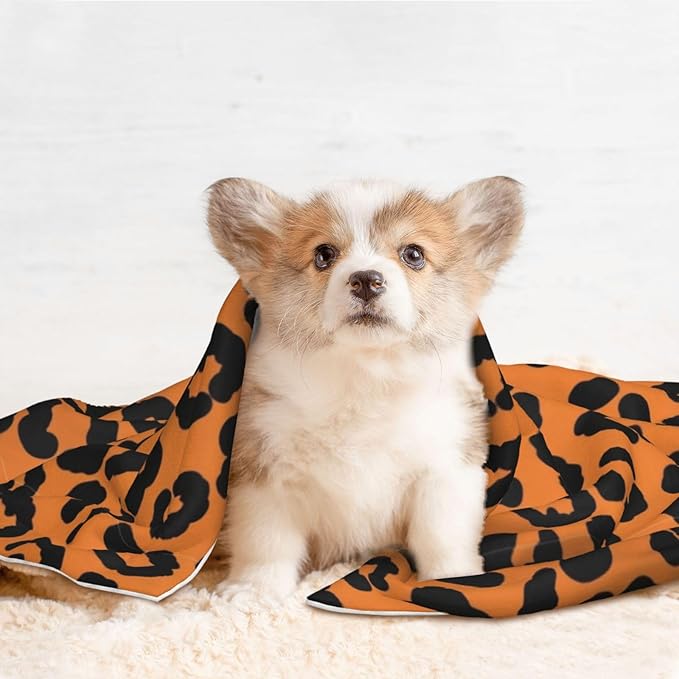 Reversible Pet Blanket for Sofa Protection Pet Comfort, Cheetah Leopard Wood, Double Sided Design with Cozy Nubby Nap Side and Durable Smooth Play Side