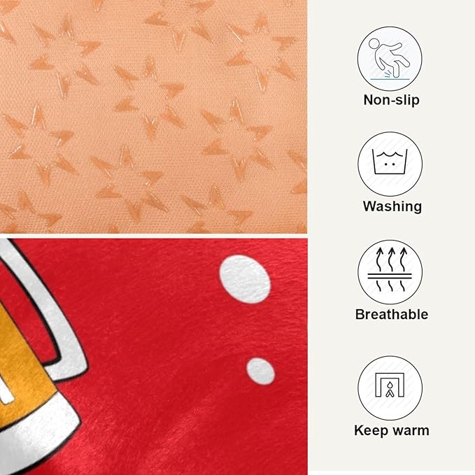 Christmas Beer Mugs Deer Pet Bed Cute Dog Bed Mat Absorbing Non Slip Pad Pet Sleeping Mat for Small, Medium, and Large Dogs Puppy Cat 24 in x 18 in